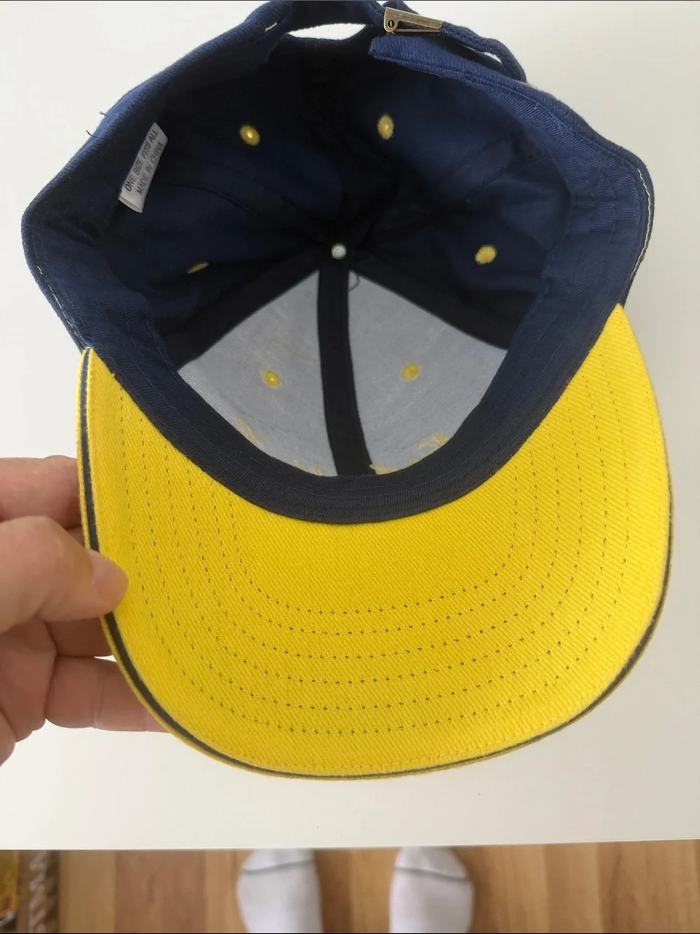 Nashville Script Two-Tone Kids Baseball Cap - Navy & Yellow